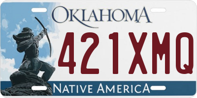 OK license plate 421XMQ