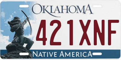 OK license plate 421XNF