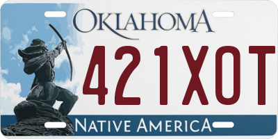 OK license plate 421XOT