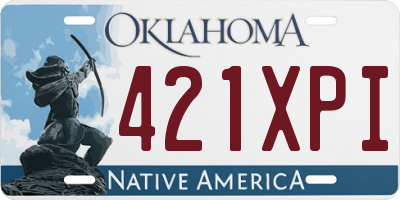 OK license plate 421XPI