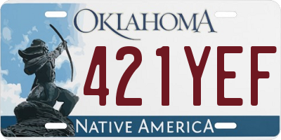 OK license plate 421YEF