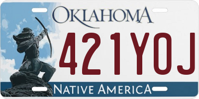 OK license plate 421YOJ