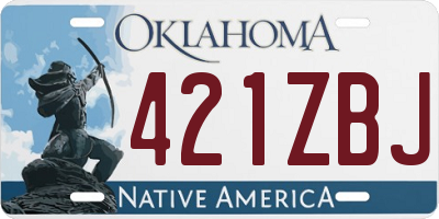 OK license plate 421ZBJ