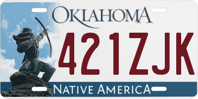 OK license plate 421ZJK