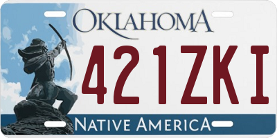 OK license plate 421ZKI