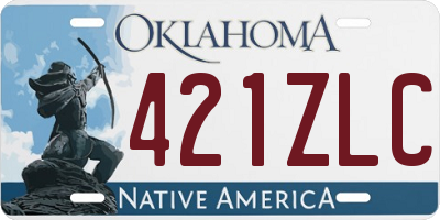 OK license plate 421ZLC