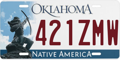 OK license plate 421ZMW