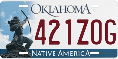 OK license plate 421ZOG