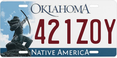 OK license plate 421ZOY