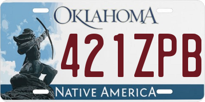 OK license plate 421ZPB