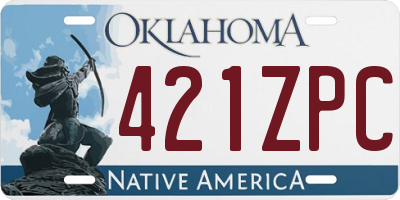 OK license plate 421ZPC