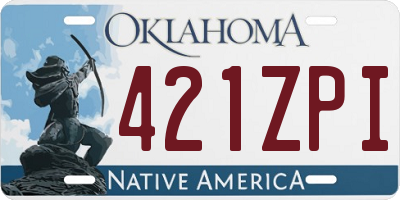 OK license plate 421ZPI