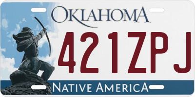 OK license plate 421ZPJ