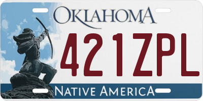 OK license plate 421ZPL