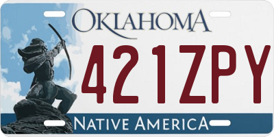 OK license plate 421ZPY