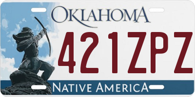 OK license plate 421ZPZ