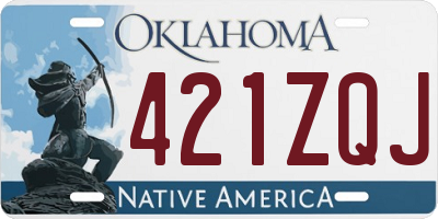 OK license plate 421ZQJ