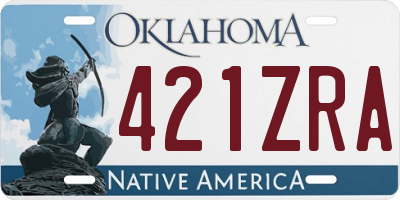 OK license plate 421ZRA