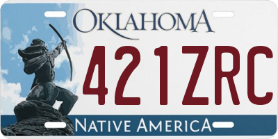 OK license plate 421ZRC