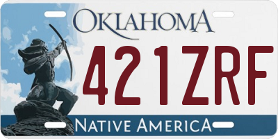 OK license plate 421ZRF