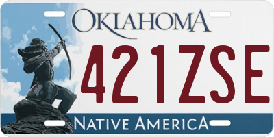 OK license plate 421ZSE