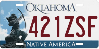 OK license plate 421ZSF