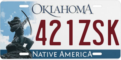 OK license plate 421ZSK