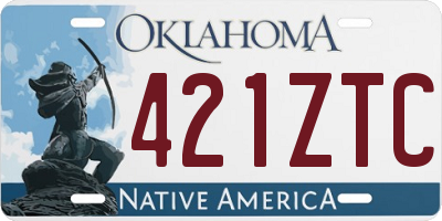 OK license plate 421ZTC