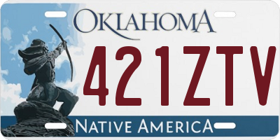 OK license plate 421ZTV