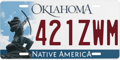 OK license plate 421ZWM