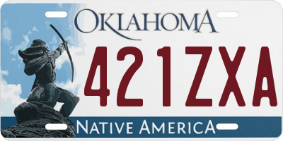OK license plate 421ZXA