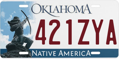 OK license plate 421ZYA