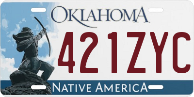OK license plate 421ZYC