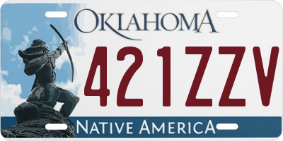 OK license plate 421ZZV