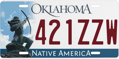 OK license plate 421ZZW