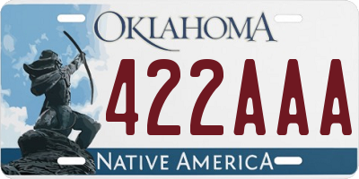 OK license plate 422AAA