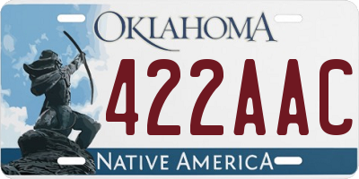 OK license plate 422AAC