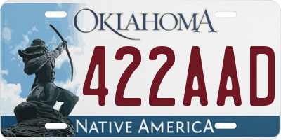 OK license plate 422AAD