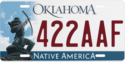 OK license plate 422AAF