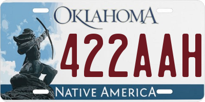 OK license plate 422AAH