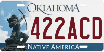 OK license plate 422ACD