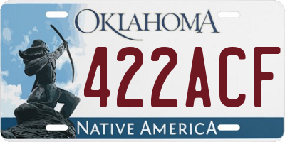 OK license plate 422ACF