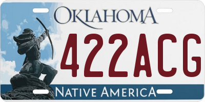 OK license plate 422ACG