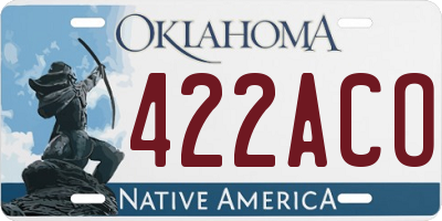 OK license plate 422ACO