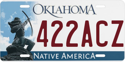OK license plate 422ACZ