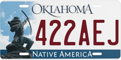 OK license plate 422AEJ