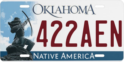 OK license plate 422AEN