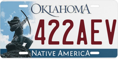 OK license plate 422AEV
