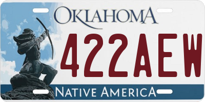 OK license plate 422AEW
