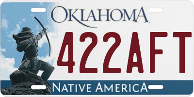 OK license plate 422AFT